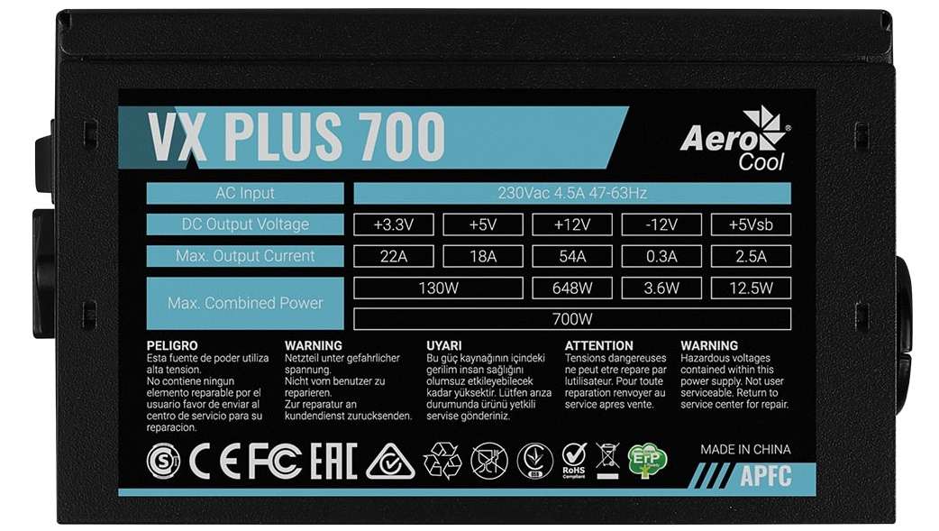 картинка Блок питания AeroCool VX PLUS 700W от магазина Одежда+